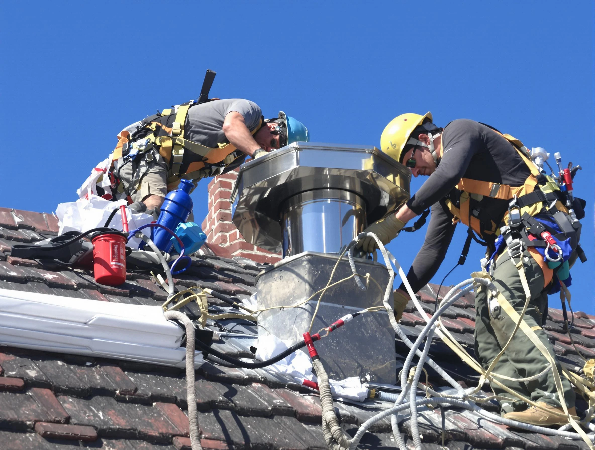Protective chimney cap installed by Belmont Chimney Sweep in Belmont, MA