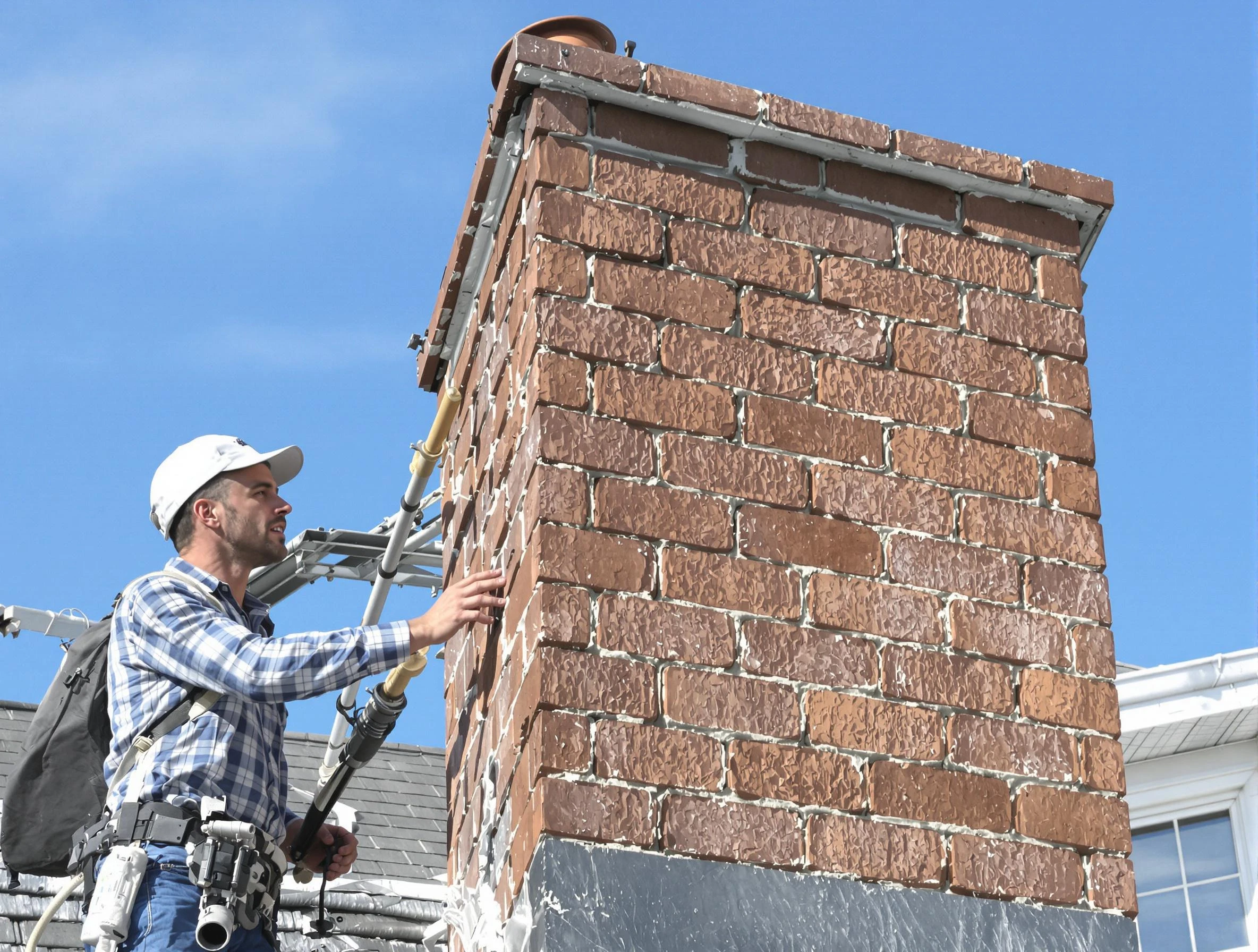 Brickwork for a chimney rebuild by Belmont Chimney Sweep in Belmont, MA