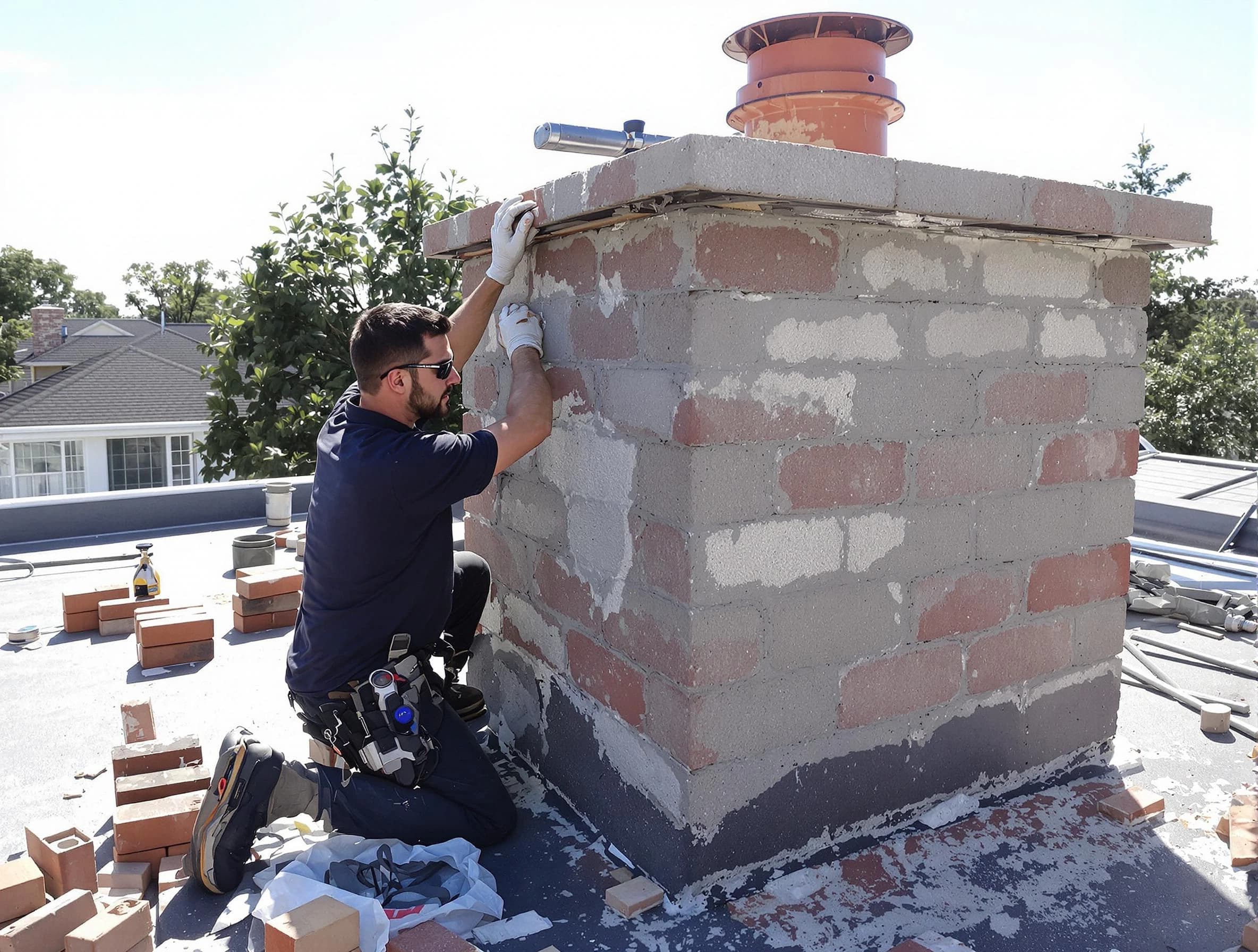 Advanced chimney repair process by Belmont Chimney Sweep in Belmont, MA