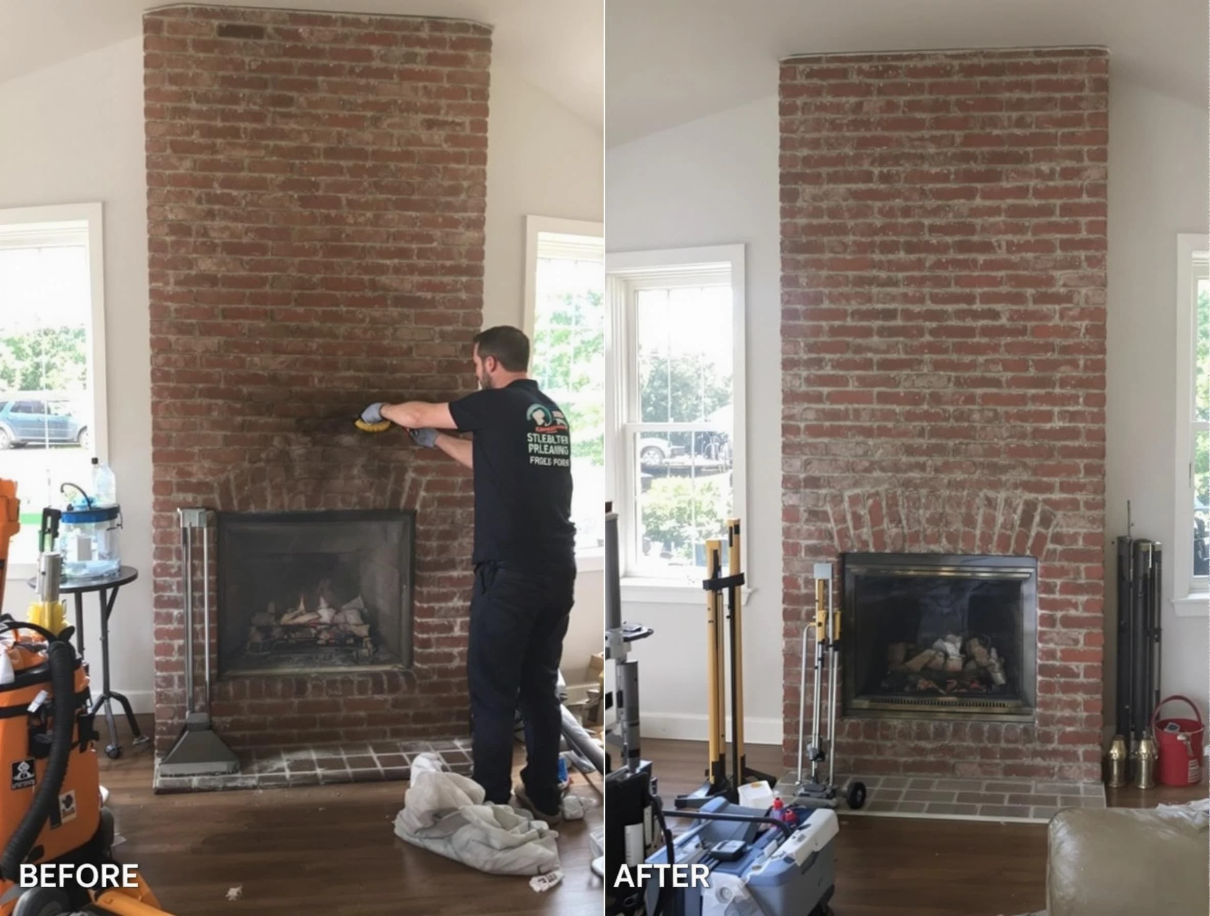 Finished chimney sweeping service by Belmont Chimney Sweep in Belmont, MA