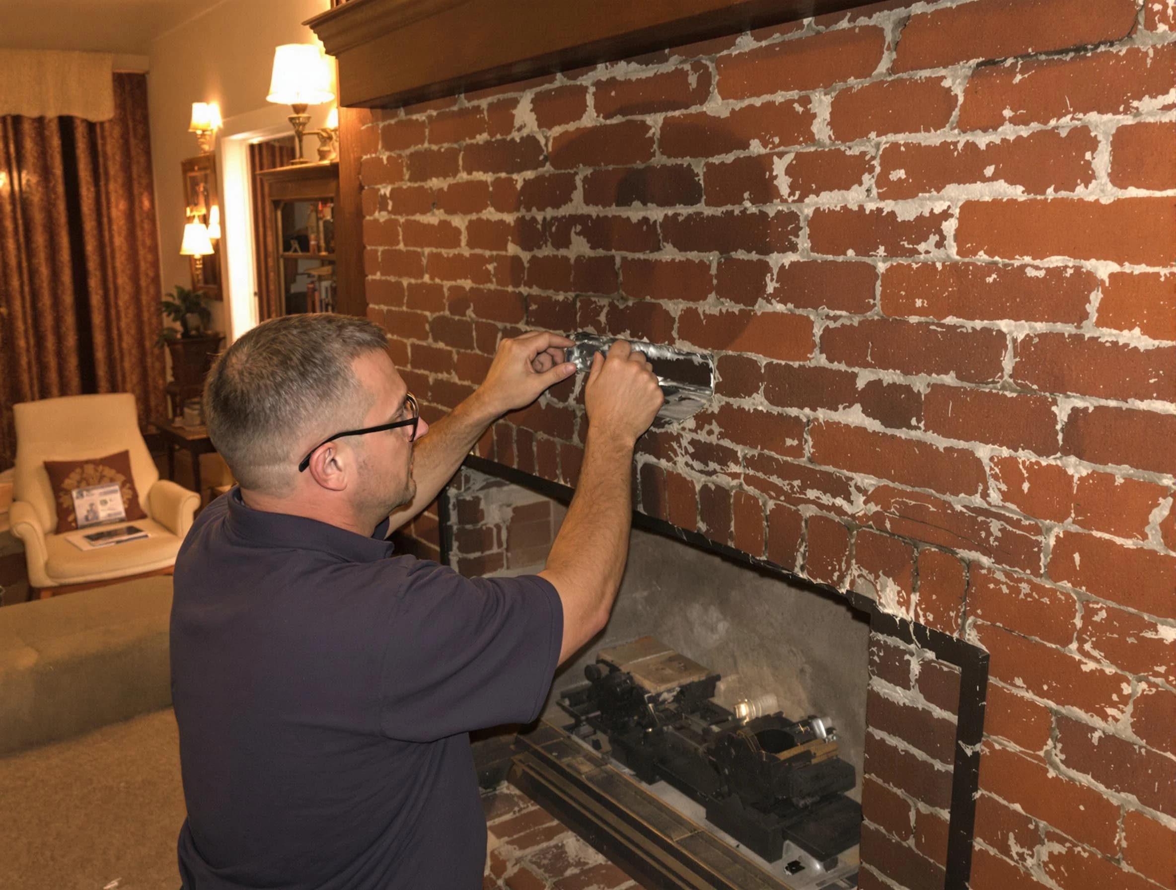 Belmont Chimney Sweep expert fixing a fireplace in Belmont, MA