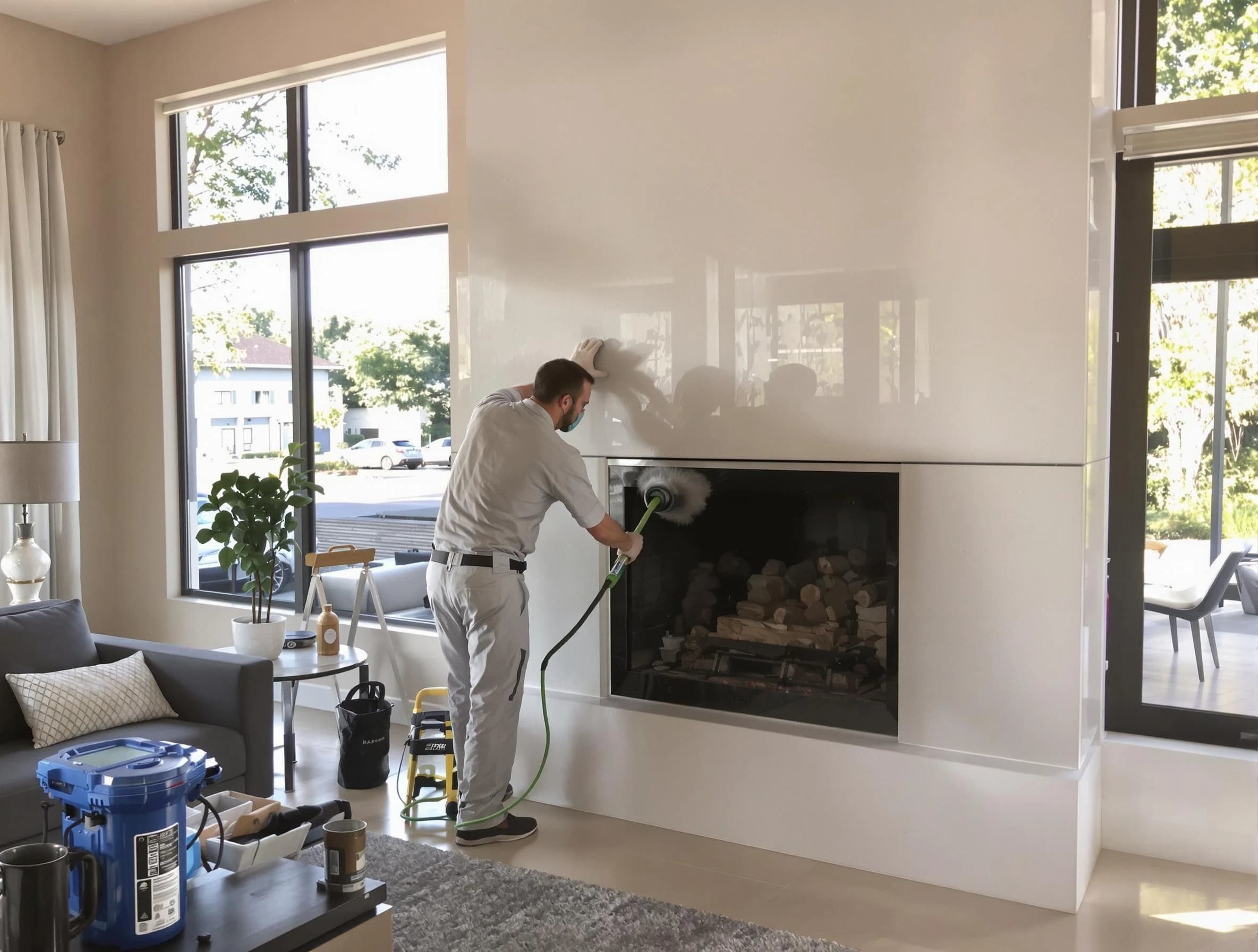 Belmont Chimney Sweep performing thorough soot removal in Belmont, MA